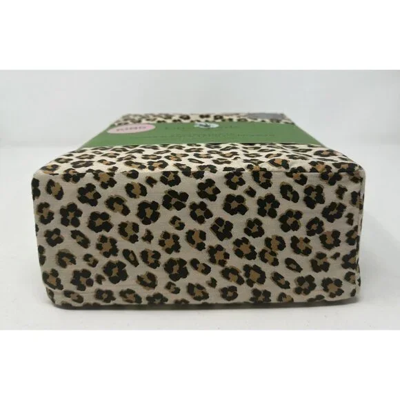 KATE SPADE LEOPARD FLORAL Animal Print Cotton KING 4 Piece Sheet Set NIB NEW - Picture 3 of 7
